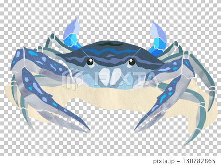 冬に美味しいワタリガニの切り絵貼り絵イラスト背景有り 冬に美味しいワタリガニの切り絵貼り絵イラスト背景有り 130782865