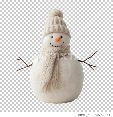 雪人毛絨玩具（帽子和圍巾） 130782974
