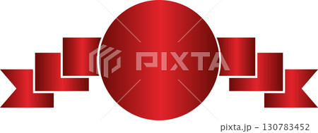Red price tag ribbon and banner 130783452