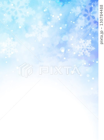 水彩柄の雪の結晶 130784488