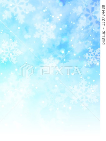 水彩柄の雪の結晶 130784489