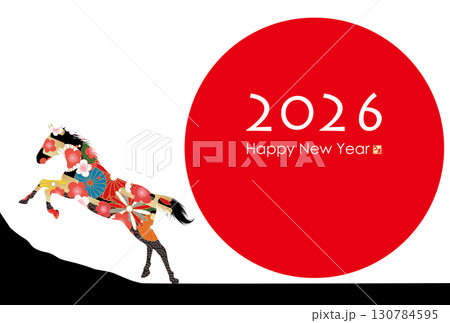 2026年午年年賀状 130784595