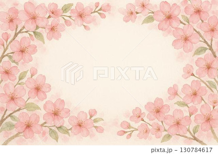 フレーム素材　満開の桜 130784617