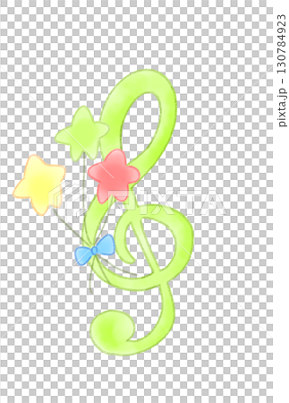 Treble clef with star balloons 130784923