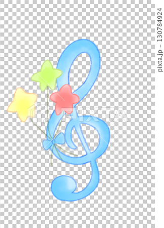 Treble clef with star balloons Treble clef with star balloons 130784924