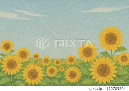 ひまわり畑 青空 砂絵 ひまわり畑 青空 砂絵 130785204