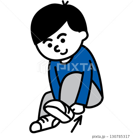 履く(靴)|着替え動作カード・視覚支援アイコン(Put on shoes) 履く(靴)|着替え動作カード・視覚支援アイコン(Put on shoes) 130785317