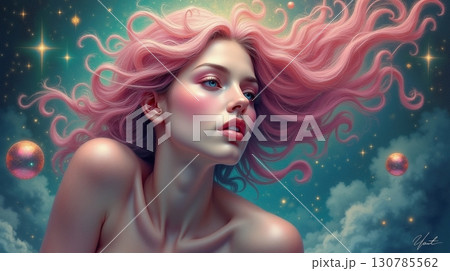 化粧した美しい女性の顔 130785562