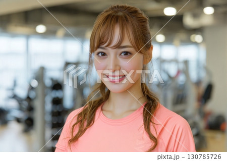 ジムにいる若い日本人女性 130785726