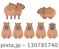 カートゥーンのカピバラのセット 130785740