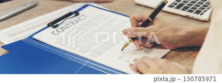 Banner Team diversity women sale house real estate agent office desk. Women working home insurance realtor mortgage sale. Banner Businesswoman real estate house agent discuss customer with copy space 130785971