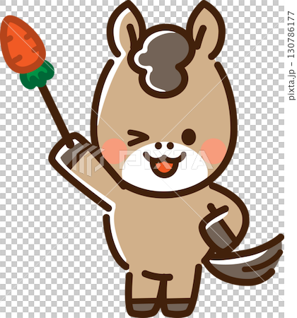 一匹馬用指針眨眼 130786177