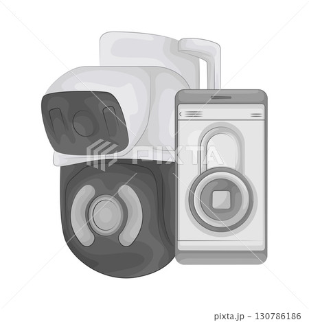 Illustration of CCTV Illustration of CCTV 130786186