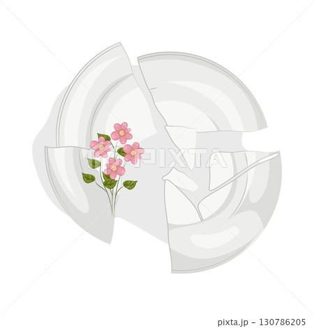 Illustration of Broken plate 130786205