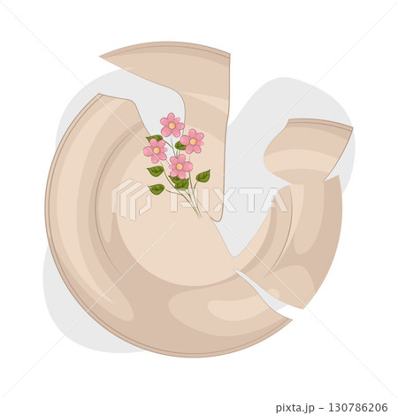 Illustration of Broken plate Illustration of Broken plate 130786206