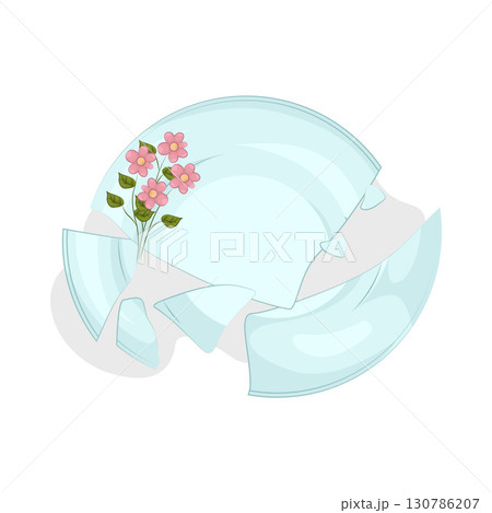 Illustration of Broken plate Illustration of Broken plate 130786207