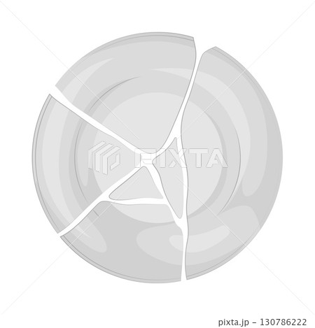 Illustration of Broken plate Illustration of Broken plate 130786222