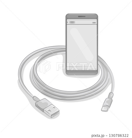 Illustration of Cable Connector Illustration of Cable Connector 130786322