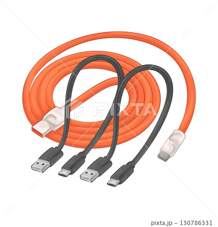 Illustration of Cable Connector  130786331