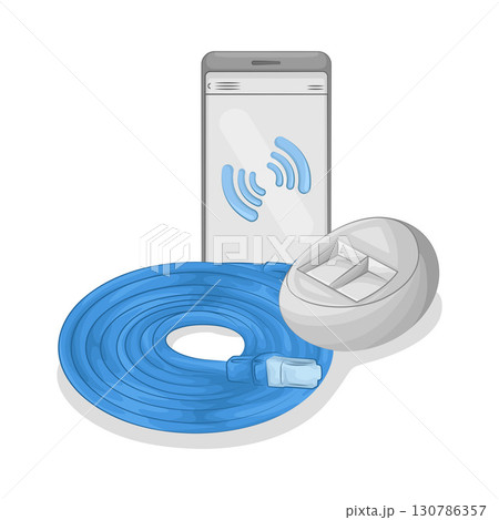 Illustration of Cable Connector  130786357