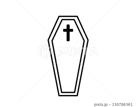 シンプル棺桶アイコン（黒） 130786361