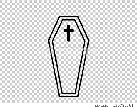 簡單的棺材圖示（黑色） 130786361