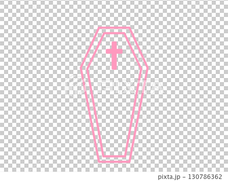 Simple coffin icon (pink) 130786362