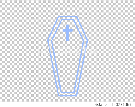 Simple coffin icon (blue) 130786363