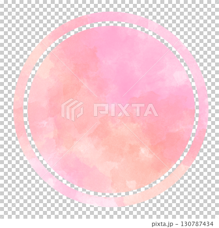 Round red watercolor material 130787434