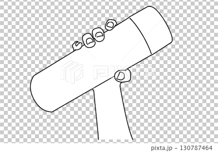 簡單的線條繪製向量插圖一隻手側身握住瓶子 簡單的線條繪製向量插圖一隻手側身握住瓶子 130787464