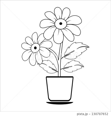 blooming flowers with leaves 130787652