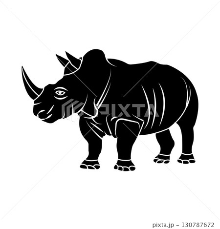 one-horned rhinoceros icon design 130787672