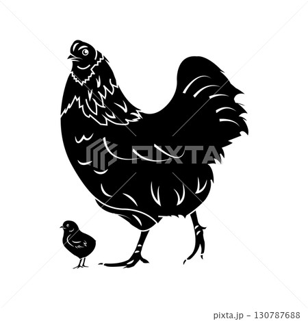 mother hen with her chicks icon mother hen with her chicks icon 130787688