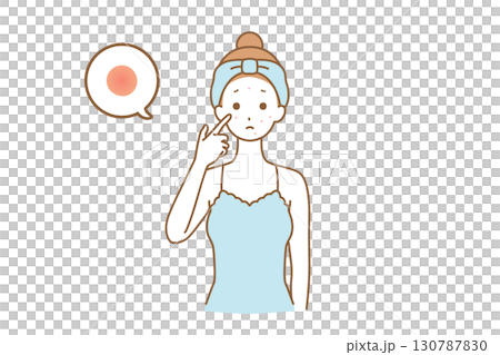 ニキビに悩む女性 ニキビに悩む女性 130787830
