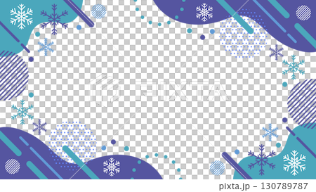 クリスマス 雪 結晶 抽象的な幾何学模様のフレーム素材 背景素材 16:9サイズ ベクター ブルー クリスマス 雪 結晶 抽象的な幾何学模様のフレーム素材 背景素材 16:9サイズ ベクター ブルー 130789787