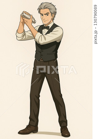 カクテルを作る男性 130790089