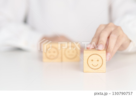 Woman show Emotion face block, Mental health Assessment, Psychology, Health Wellness, Feedback, Customer Review, Experience, Satisfaction Survey, Opinion, Evaluation and World Mental Health day Woman show Emotion face block, Mental health Assessment, Psychology, Health Wellness, Feedback, Customer Review, Experience, Satisfaction Survey, Opinion, Evaluation and World Mental Health day 130790757