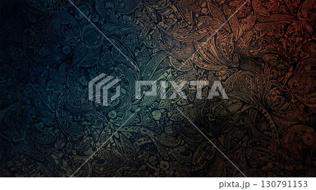 暗い雰囲気のトライバル柄の壁紙イラスト 暗い雰囲気のトライバル柄の壁紙イラスト 130791153