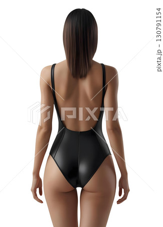 競泳水着を着た美しい女性の後ろ姿 競泳水着を着た美しい女性の後ろ姿 130791154