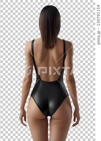 競泳水着を着た美しい女性の後ろ姿 競泳水着を着た美しい女性の後ろ姿 130791154