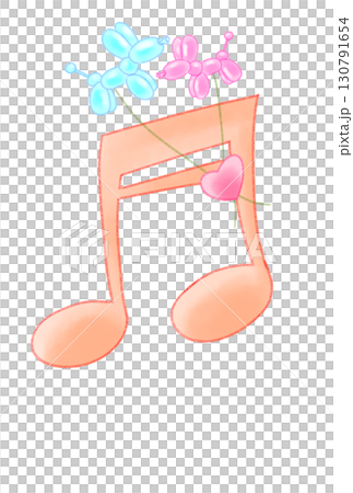 Musical note with long-eared dog balloon 130791654