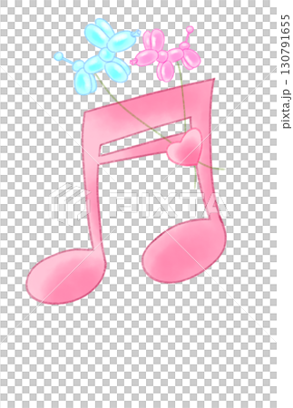 Musical note with long-eared dog balloon 130791655