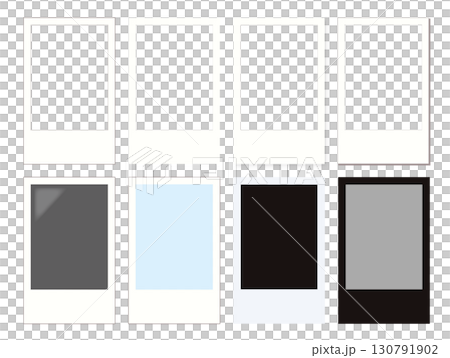 Instax Frame Polaroid Photo Style Illustration Set 130791902