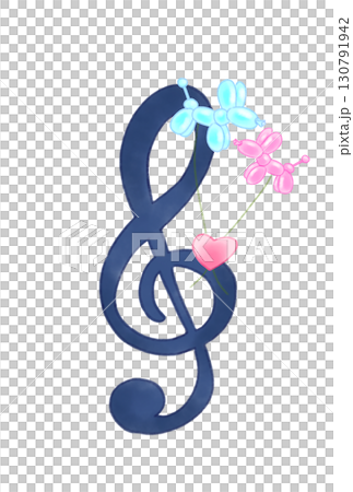 Musical note with long-eared dog balloon 130791942