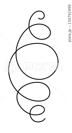 Elegant decorative flourish swirl ornament design. Editable stroke. Vintage curly line divider element for invitations, frames, borders, calligraphy decoration, greeting cards, luxury template Elegant decorative flourish swirl ornament design. Editable stroke. Vintage curly line divider element for invitations, frames, borders, calligraphy decoration, greeting cards, luxury template 130791999