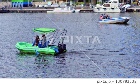 Szczecin, Poland. 16 July 2025. Landscape view and ships and boats on the Odra River  130792538