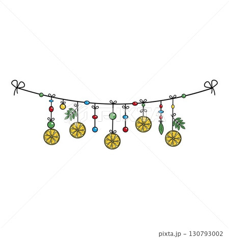 Christmas festive garland with oranges 130793002