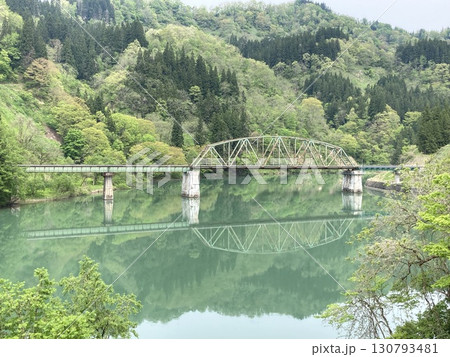 只見線・第5只見川橋梁・トラス橋(福島県・三島町) 只見線・第5只見川橋梁・トラス橋(福島県・三島町) 130793481