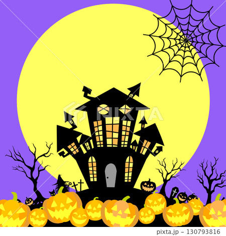 不気味なハロウィンの背景イラスト 130793816