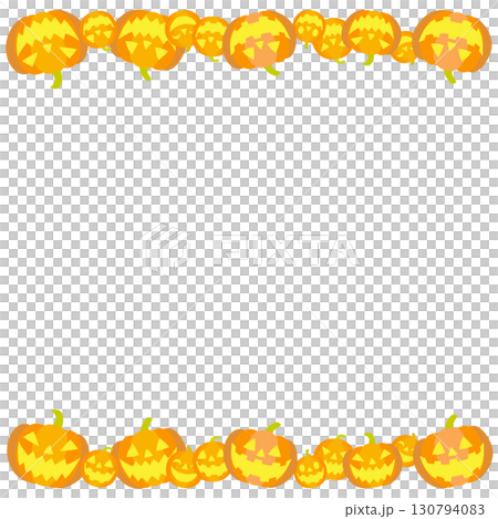 Cute Halloween frame with jack-o'-lantern 130794083